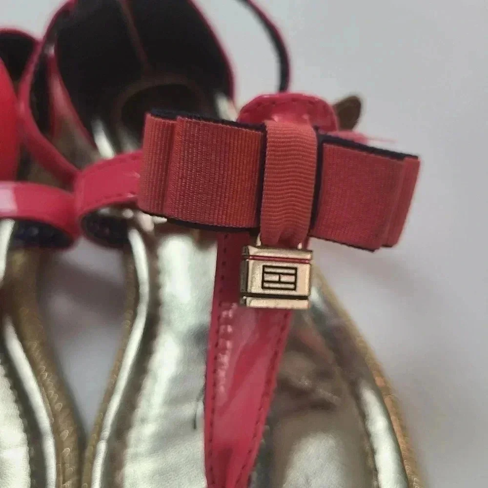 Tommy Hilfiger Pink Patent Leather Girls Sandals - 13
